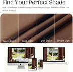 CUCRAF Brown Blackout Curtains 63 inch Length 2 Panels Set, Rod Pocket Room - Image 5