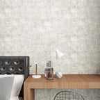 VEELIKE Distressed Light Grey Concrete Wallpaper Peel and Stick Modern Limewash - Image 4