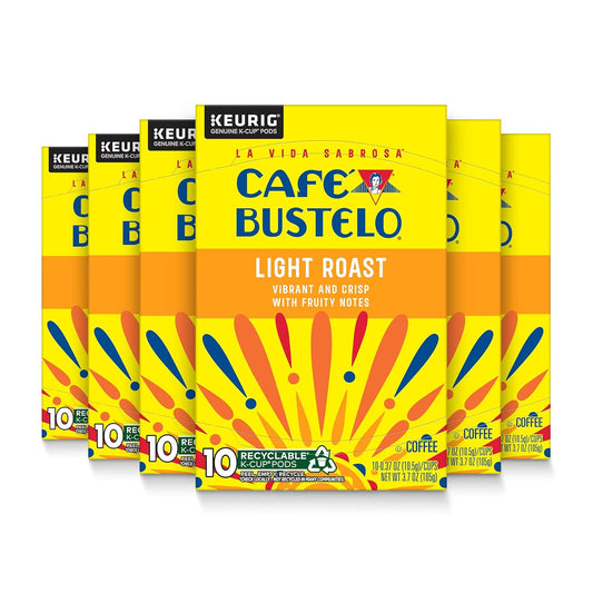 Café Bustelo Light Roast Coffee, 10 Ct. K-Cup pods (Pack of 6)