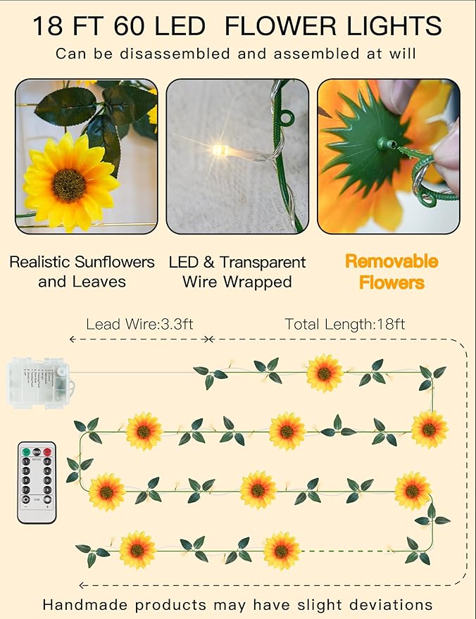 suddus Artificial Sunflower Garland - Image 7