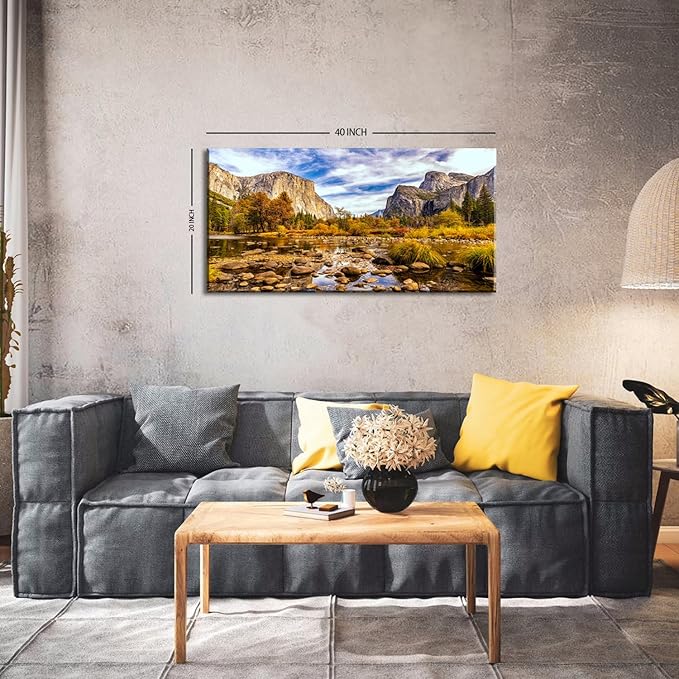 Yosemite Valley Mountain Wall Art Panorama of National Park Canvas Prints - Image 3