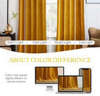 NICETOWN Yellowish Gold Velvet Curtains 108 inches Long, Bedroom Velvet Window - Image 4