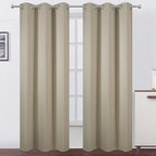 LEMOMO Beige Blackout Curtains 34 x 84 Inch Length/Set of 2 Curtain by Lemomo