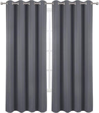 LEMOMO Blackout Curtains 66 x 95 inch/Grey Curtains Set of 2 Panels/Thermal - Image 2