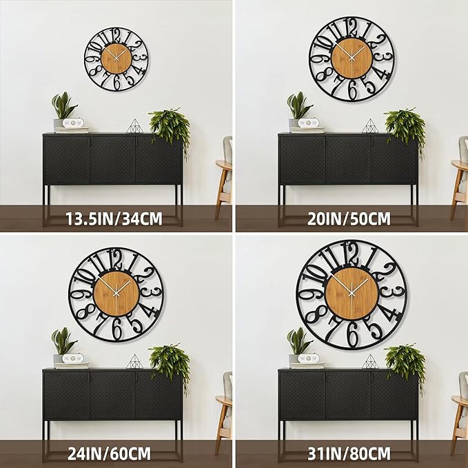 Large Wall Clock for Living Room Decor, 16 Inch Non Ticking Silent, Battery - Image 2