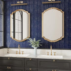 CRE8TIVE Dark Blue Grasscloth Peel and Stick Wallpaper Textured Blue Contact - Image 5