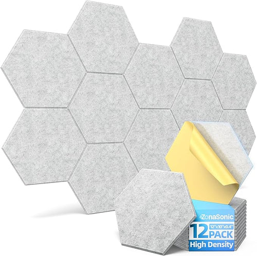 12 Pack Hexagon Acoustic Panels by Unknown