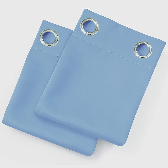 LEMOMO Sky Blue Thermal Blackout Curtains/52 x 63 Inch/Set of 2 Panels Room - Image 9