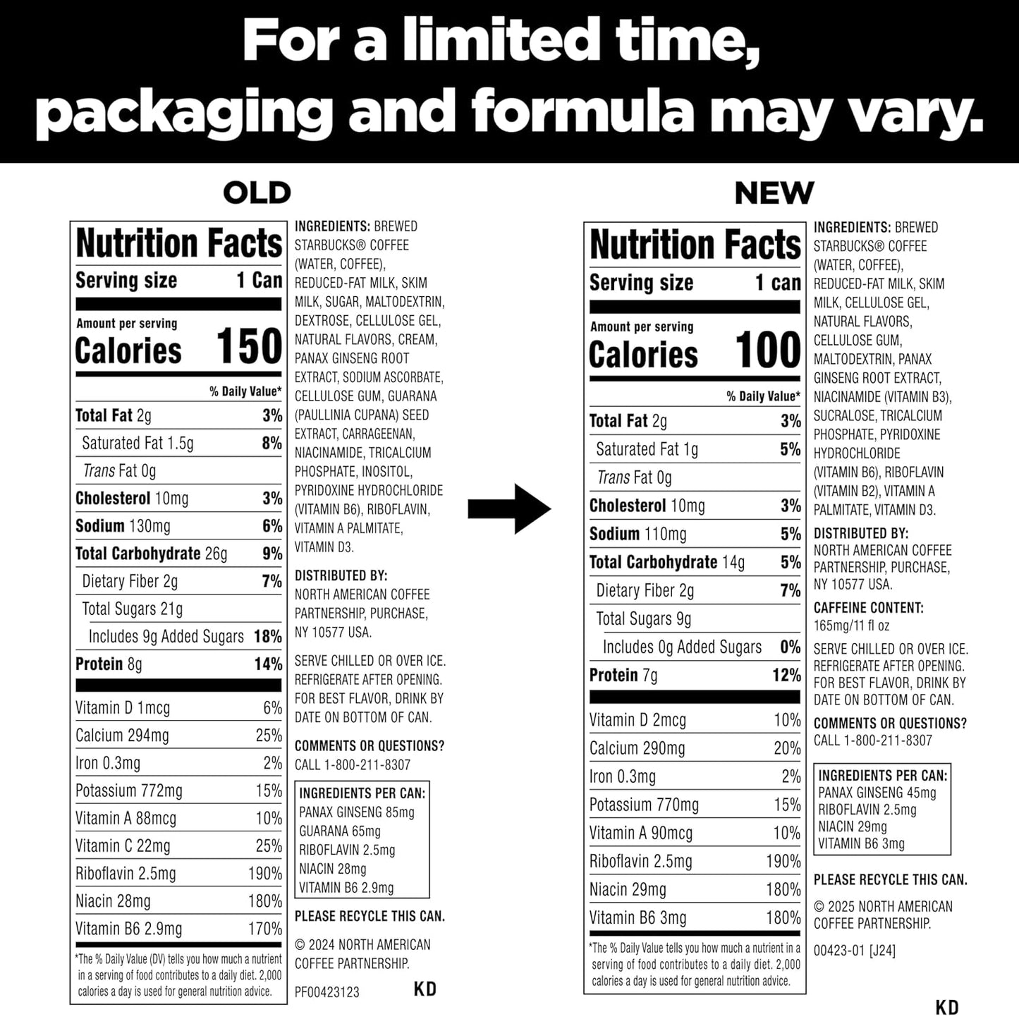 Starbucks Tripleshot Coffee Energy Drink, Rich Vanilla, 11 fl oz Cans (12 Pack), Triple Blend, 165mg Caffeine, B Vitamins, Protein, Iced Coffee (Packaging and Formula May Vary)