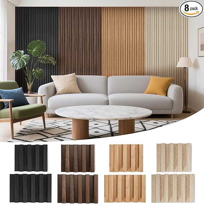 Samples 8 Pack 6" x 6" WPC Slat Wall Panels High Grille by LARWORKS