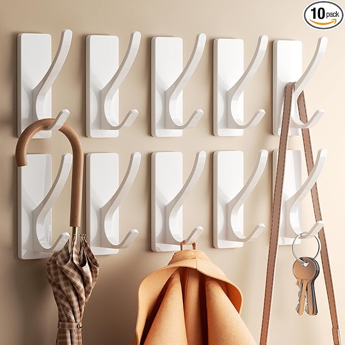 pickpiff White Self Adhesive Coat Hooks by pickpiff
