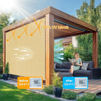 7'W x 6'H Sesame Patio Shades Roll up Outdoor Roller Shade Crank Wand Blind - Image 2