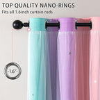 XiDi Curtains for Bedroom Decor, Kids Room Curtains for Girls Rainbow Colour - Image 3