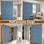 100% Blackout Room Divider Curtains Sets Blue 1 Panel W100 x L84in No Drill - Image 5