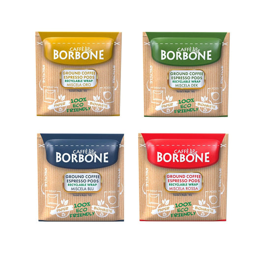 Caffe Borbone Espresso Paper Pods (50 Count) - Variety Pack, Single-Serve ESE Pods Roasted in Italy