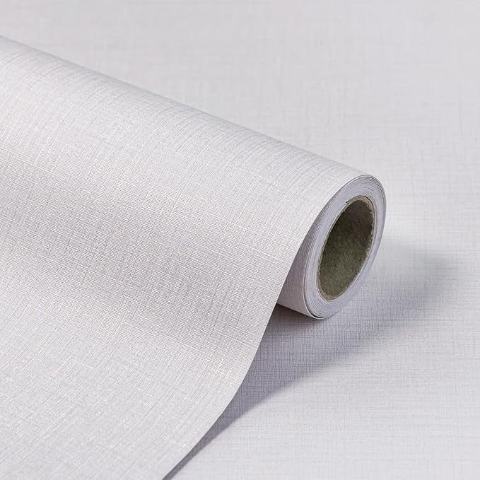 Beige Wallpaper Grasscloth Peel and Stick Wallpaper 15.7"x 196" Fabric Contact - Image 2