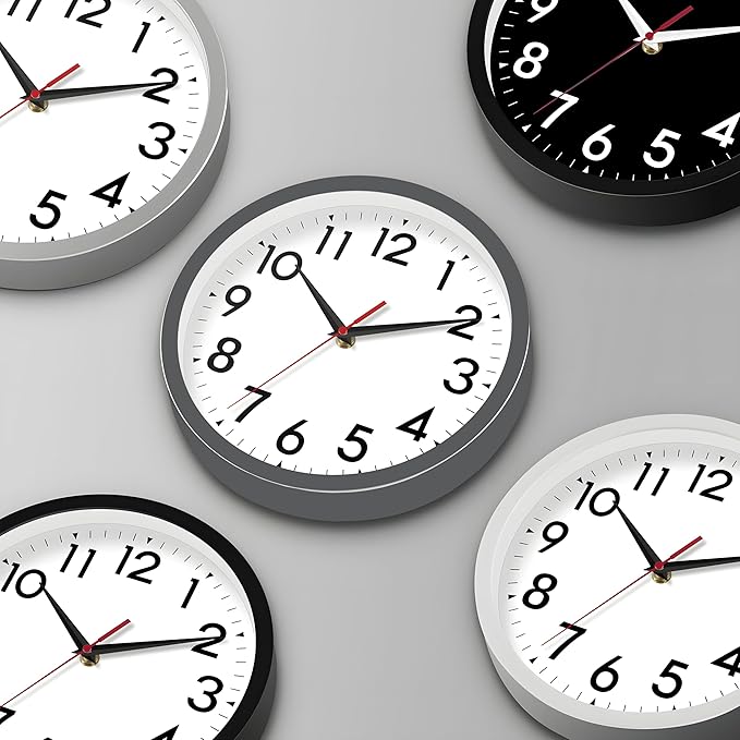 DAXSMY Wall Clock Small Analog 8 Inch Silent Non Ticking Battery Operated - Image 3