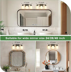 DORESshop 17 Inch Bathroom Light Fixtures, 3-Light Black Bathroom Vanity Light - Image 2