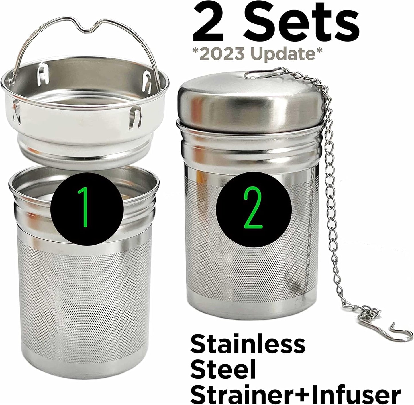 32oz Borosilicate Glass Water Bottle with Bamboo Lid and 2 Tea Infuser Sets for Fruit Infused Water and Cold Brew Coffee - Tea Strainer for Loose Leaf Tea (Flower)