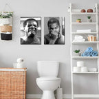 Framed Funny Bathroom Canvas Wall Art Set of 2 - Image 7
