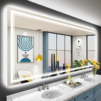 84x40 LED Bathroom Mirror with Lights, Backlit and Front Lit Anti-Fog Lighted by Awandee