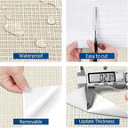 FunStick 16"x240" Thick Beige Wallpaper Peel and Stick Modern Grasscloth - Image 4