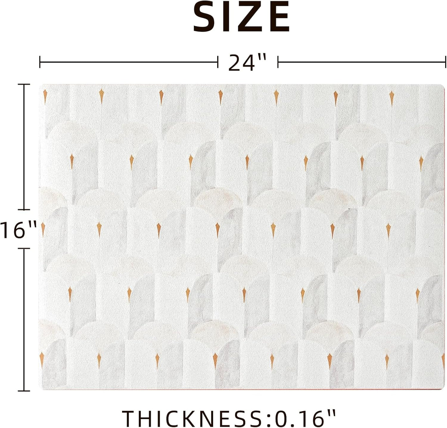 Dish Drying Mat Diatomaceous Earth Soft Coffee Mat Absorbent Silicone Kitchen Counter Mat for Home Kitchen Bathroom Coffee Bar (Sector Geometry, 16 x 24 Inches)