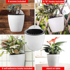 6 Pack Hanging Planter Wall Planter Self Watering 5 inch Plant Pot - Image 9