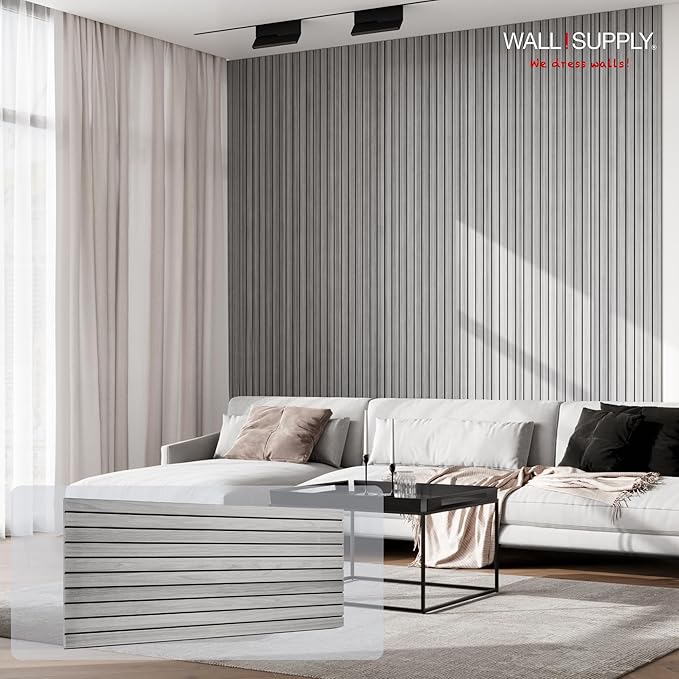 Wall!Supply Ultralight Linari Modern Grey EPS Foam Faux Wood 3D Wall Panels - Image 2
