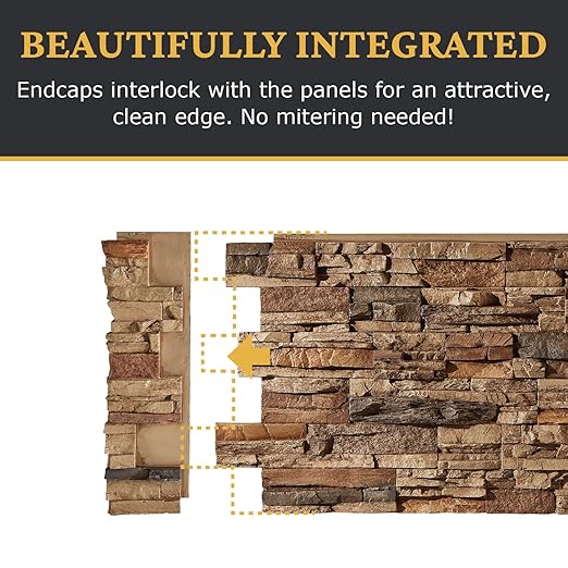 AZ Faux High-Density Polyurethane Faux Stone Interlocking Left Endcap - Image 7