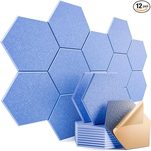 12 Pack Self-adhesive Acoustic Panels 12" X 10" X 0.4" by Dailycooper