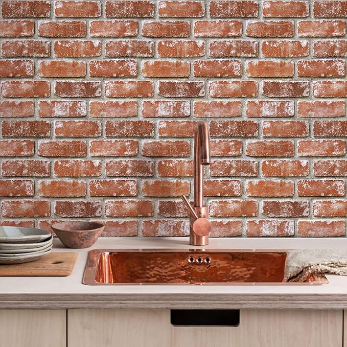 3D Peel and Stick Faux Brick Wall Panels 11.8" x 11.8" 10-Pack, Small - Image 9