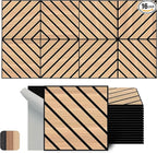 WoveN SounD Artisan Acoustic Wall Panels, 16 Pack 12x12 Inch, PVC Wood Grain by WovenSound