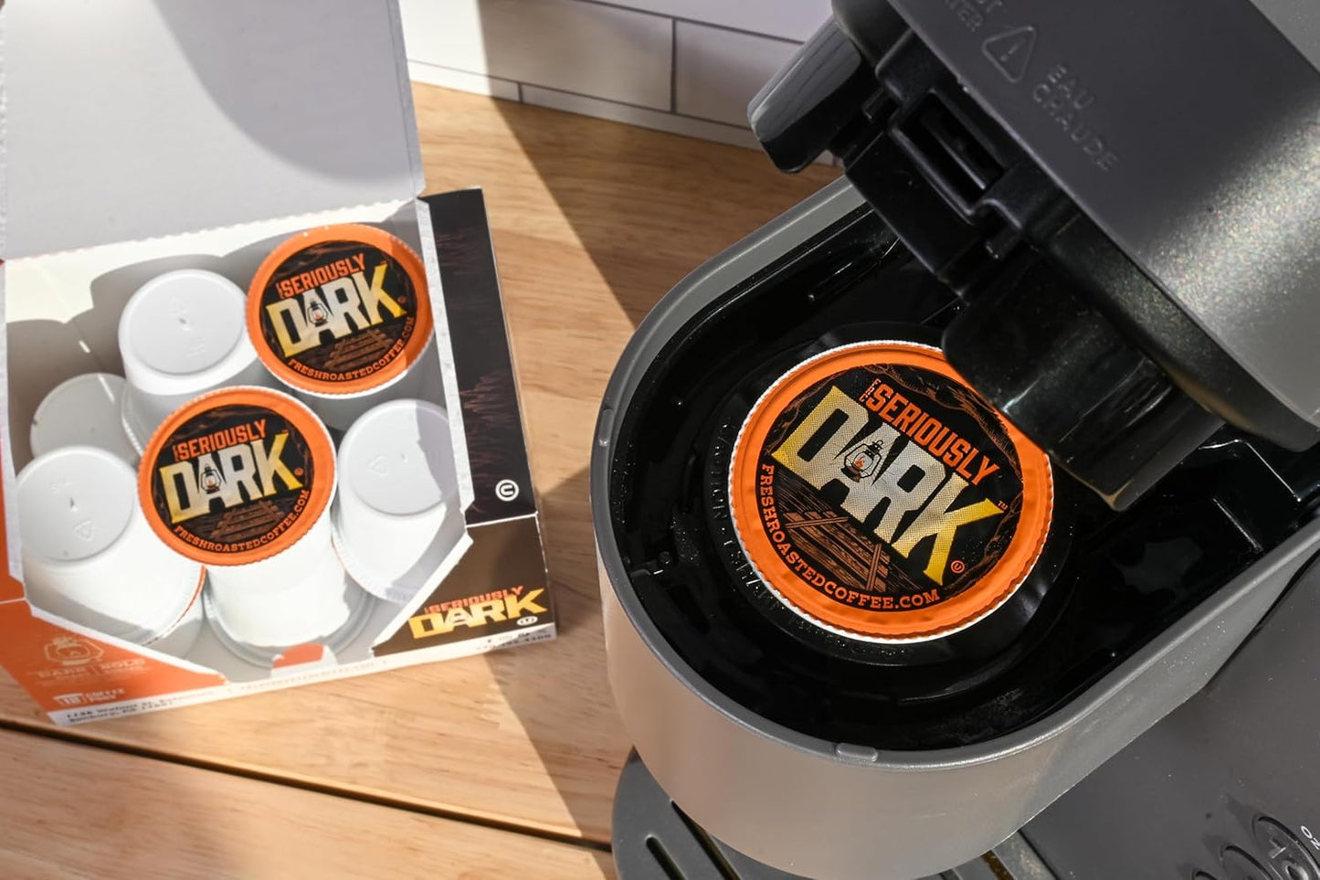 Fresh Roasted Coffee, Seriously Dark, Artisan Blend, Dark Roast, 72 Pods for K Cup Brewers