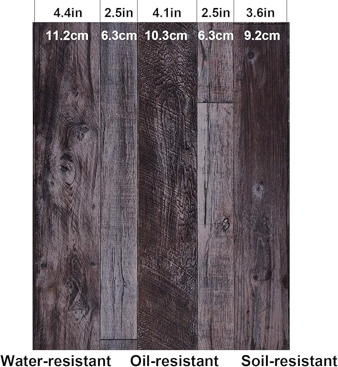 WENMER 17.71" x 590" Grey Wood Peel and Stick Shiplap Self Adhesive Wallpaper - Image 5