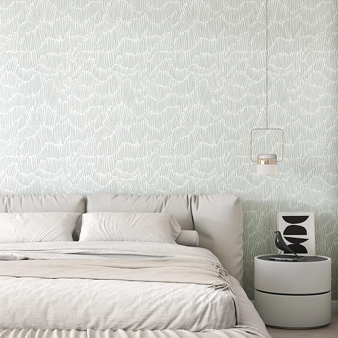 Theper Green Wallpaper 17.3"×118" Modern Striped Wall Paper Peel and Stick - Image 6