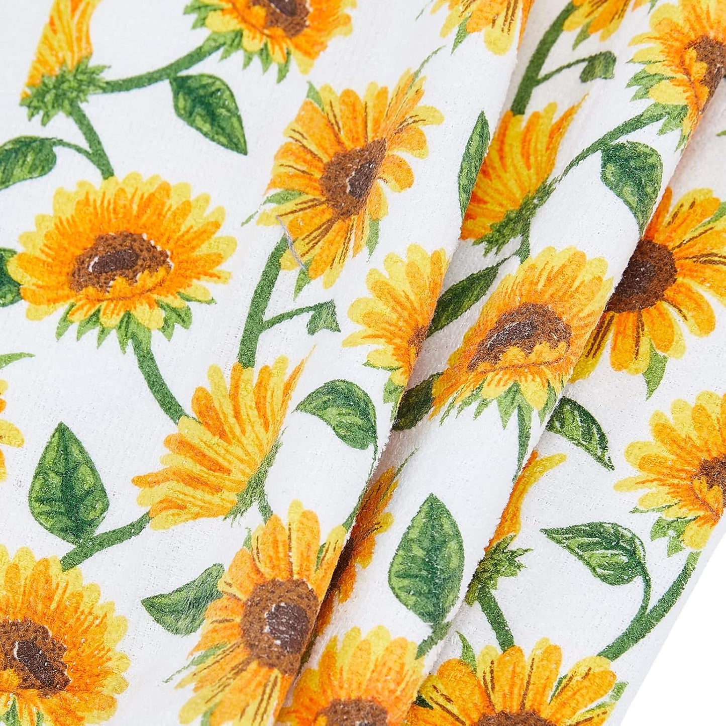 Oven Mitts and Potholders Dish Towles Set 100% Cotton for Perfect for Gifting, Baking, and Everyday Cooking Durable Heat Resistant for Kitchen and Machine Washable (3-Piece Sunflower)