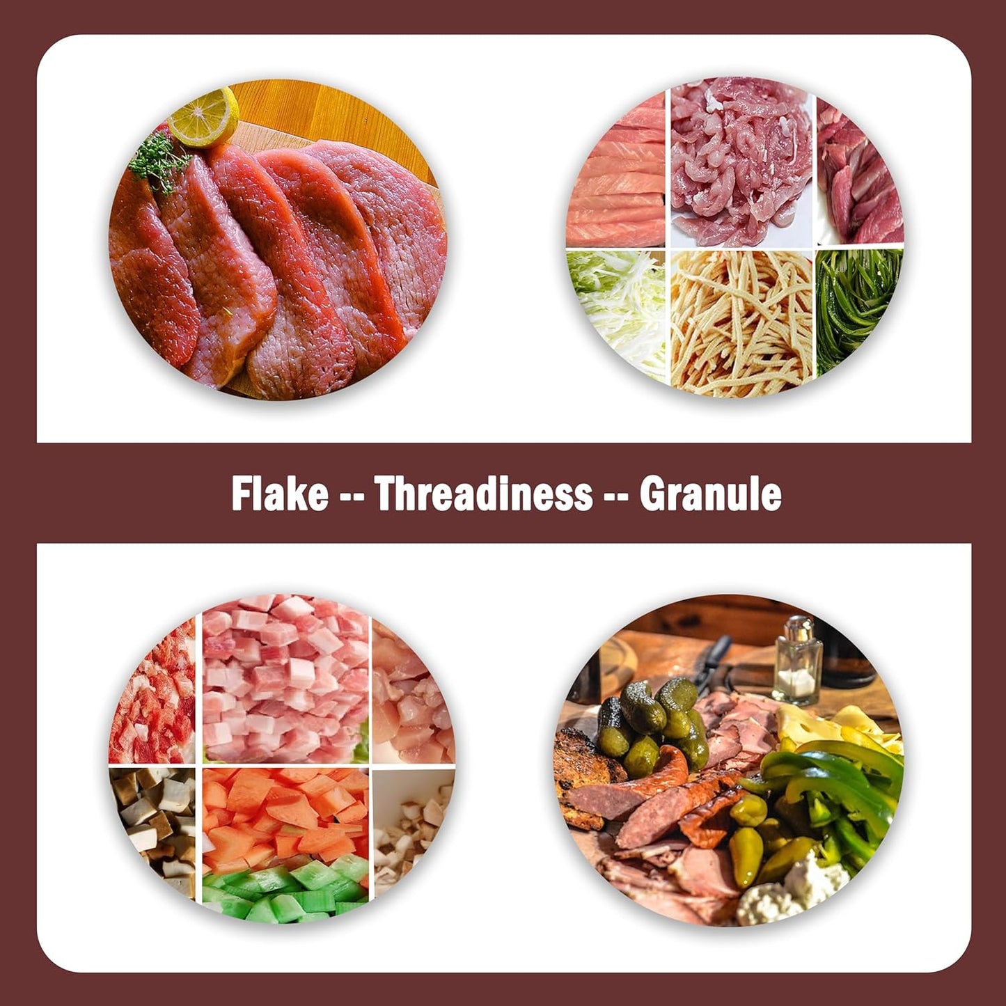 Commercial Meat Cutter Machine Meat Slicer Machine Electric TJ-130L Stainless Steel with 4.5mm Blade 110V 750W 400KG/H for Catering Businesses