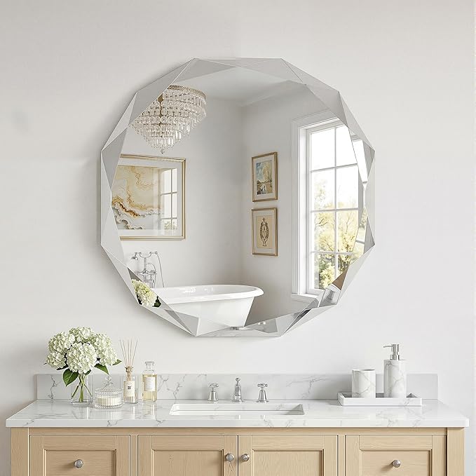 Suidia Bathroom Mirror, Frameless Bathroom Mirror - Image 9