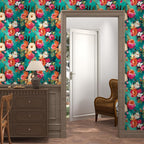 BOKEBEVE Bright Floral Wall Paper Watercolor Peel and Stick Wallpaper Oil - Image 4