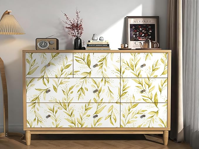 Livebor Leaf Peel and Stick Wallpaper Olive Leaf Contact Paper17.7in x 196.8in - Image 7