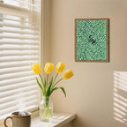 Framed Floral Black Cat Canvas Wall Art, Cute Black Cat in Daisy Field Painting - Image 6