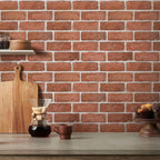 COMSTICKC 3D Red Faux Brick Wall Panel Peel and Stick, Not Real Tile, Small - Image 2