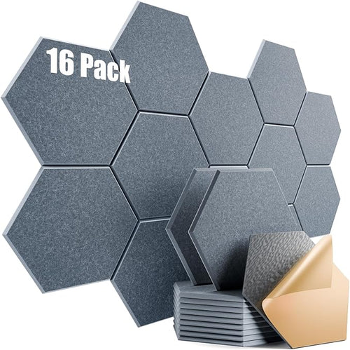 16 Pack Self-Adhesive Acoustic Panels 12" X 10" X 0.4" by Dailycooper