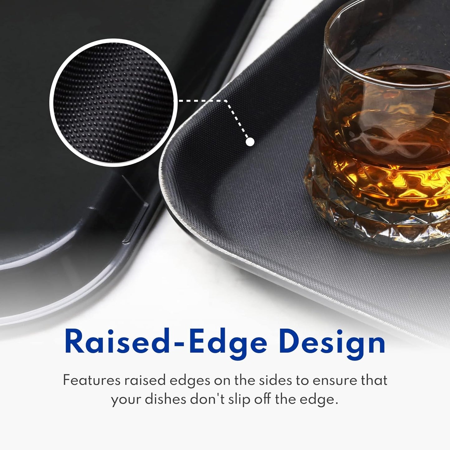 New Star Foodservice 25095 Restaurant Grade Non-Slip Tray, Plastic, Rubber Lined, Rectangular, 14-Inch x 18-Inch, Black