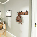 SKOLOO Rustic Wall Mounted Coat Rack: 16" Stud Spacing, Pine Real Wood Plank - Image 2