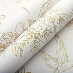 Froluya Cream White and Gold Floral Wallpaper Peel and Stick Wallpaper - Image 5