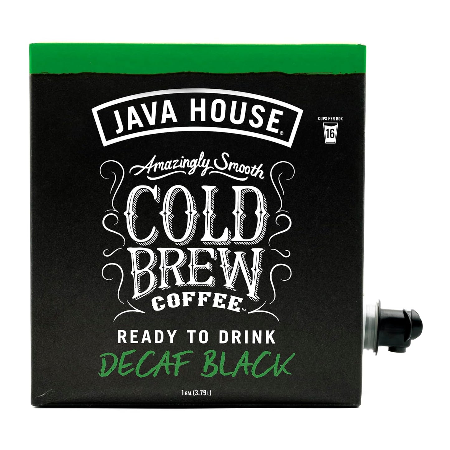 Java House Cold Brew Coffee on Tap – Premium 100% Arabica Decaf – Smooth Decaf with Chocolate & Caramel Notes – 1 Gallon Box (16 Servings) – Ready to Drink, No Caffeine, No Brewing Required, Fridge-Friendly