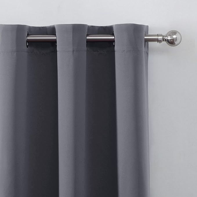 LEMOMO Blackout Curtains 42 x 95 inch/Dark Grey Curtains Set of 2 - Image 7