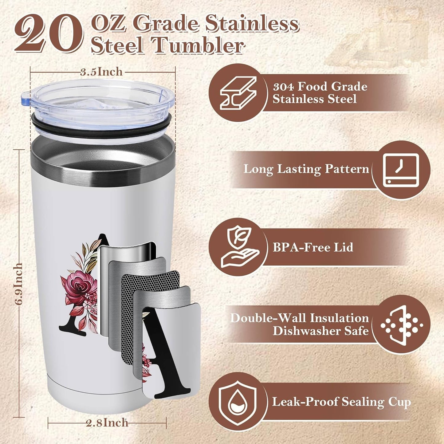 20 Oz Insulated Coffee Cup with Lid Car Tumbler Travel Mug Women Thank you Appreciation Gratitude Female Back School Teacher End of Year Pastor Wife Team Mom Coach Nurse Day Doctor Bulk Gifts Ideal